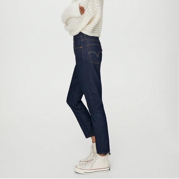 Levi's 501 Dark Wash High Rise Waisted Skinny Jeans - Picture 5 of 8